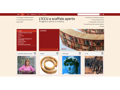 uno screenshot dell'esposizione virtuale "L'Iccu a scaffale aperto. Progetti e servizi in mostra"